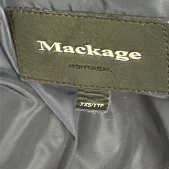 Mackage Navy Puffer Coat with Fur Trim - Picture 4 of 5